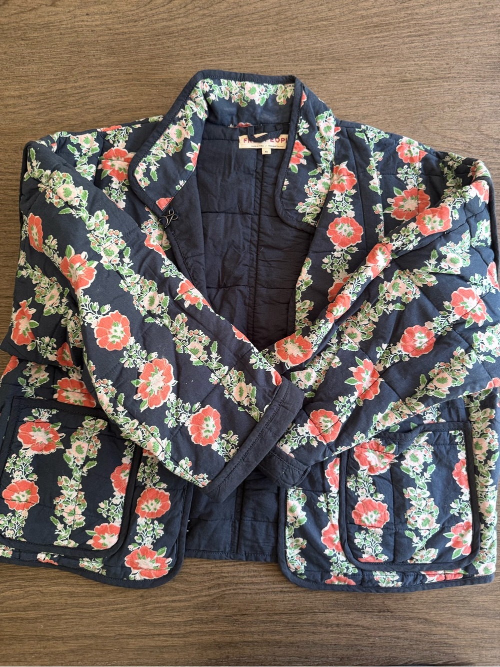 Free People Chloe Quilted Jacket w/ Floral Print